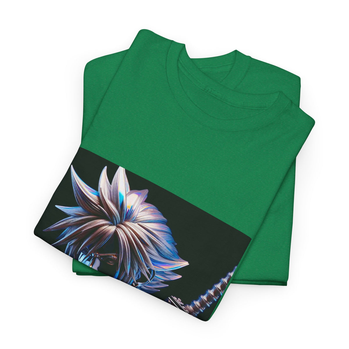 Chrome Warrior With Spiky Hair Tee