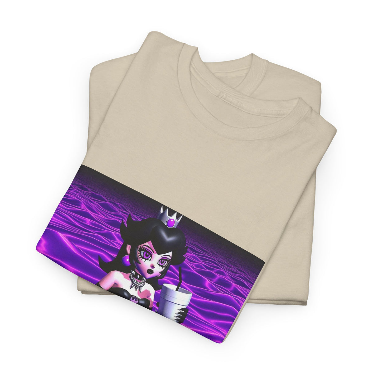 Goth Peach Wading In Purple Waves
