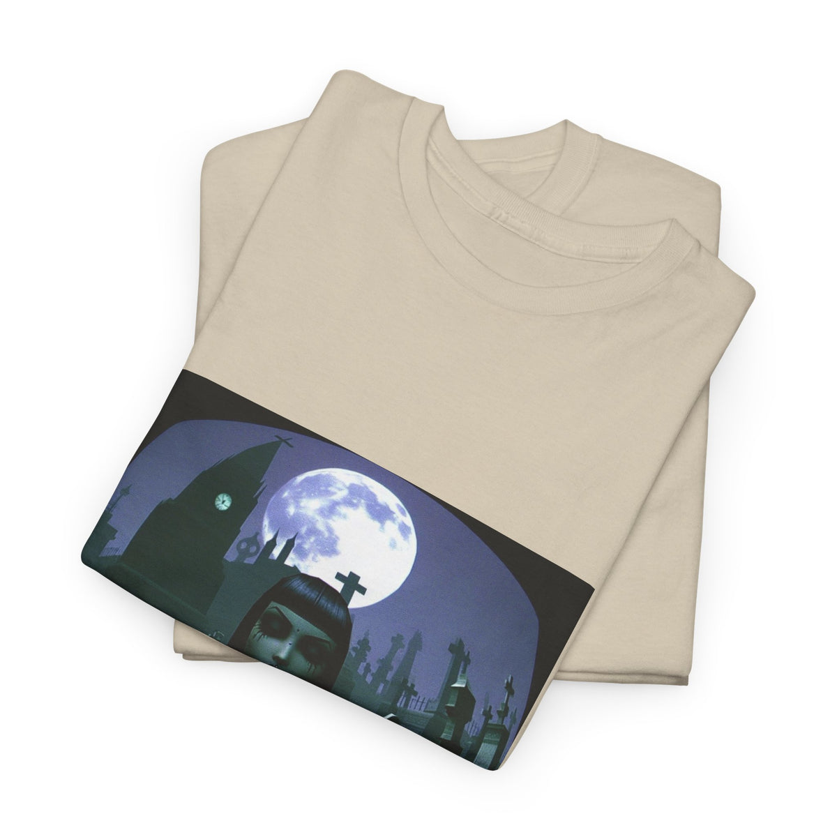 Goth Sim Smoking In Cemetery Moonlight Tee
