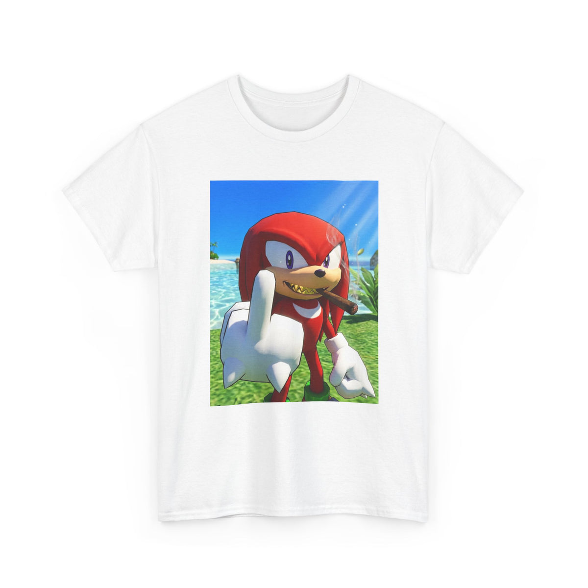 Knuckles Smoking Cigar On Tropical Beach