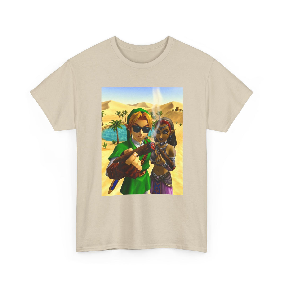 Link And Nabooru Smoking In Desert Tee