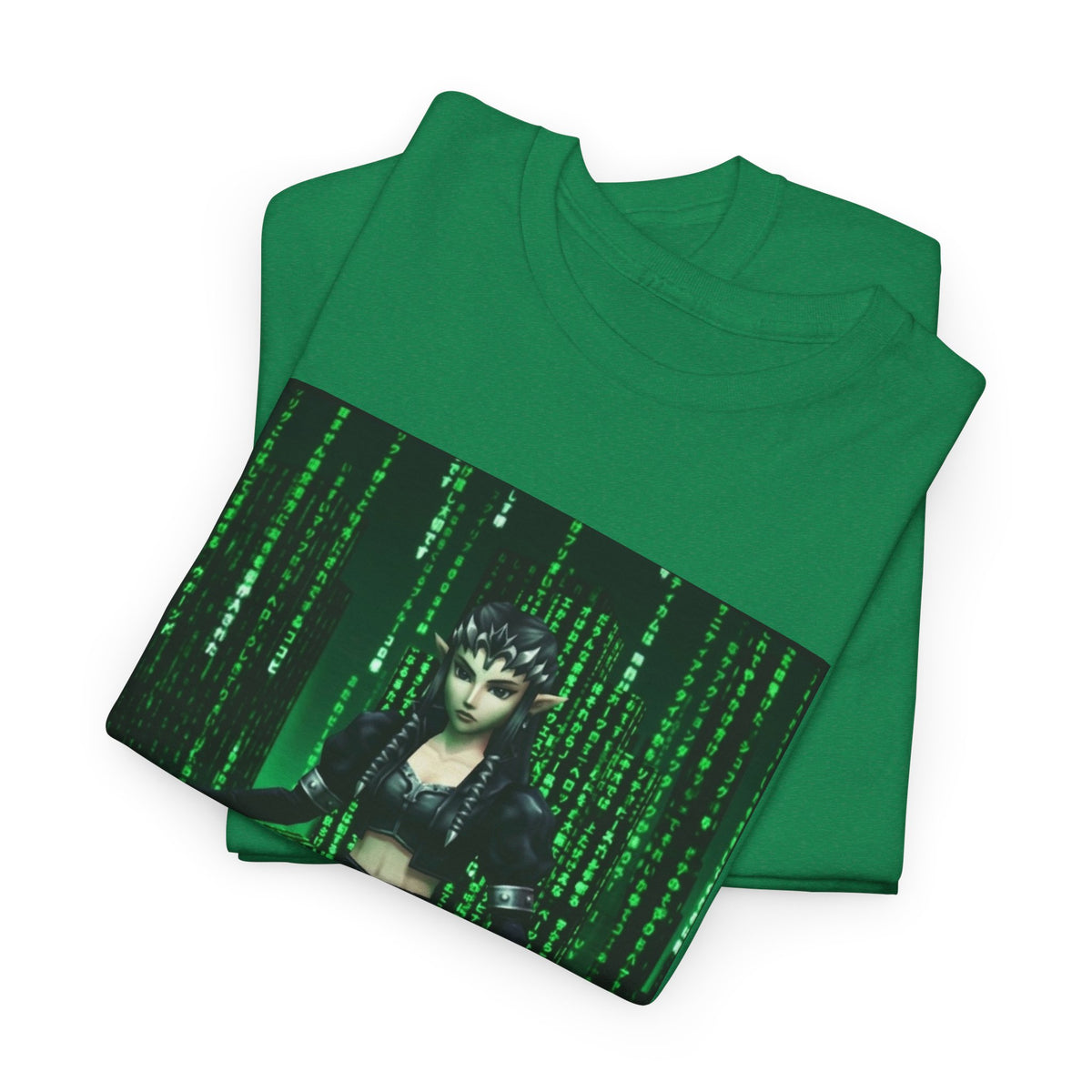 Cyberpunk Elf Queen In The Matrix City Tee