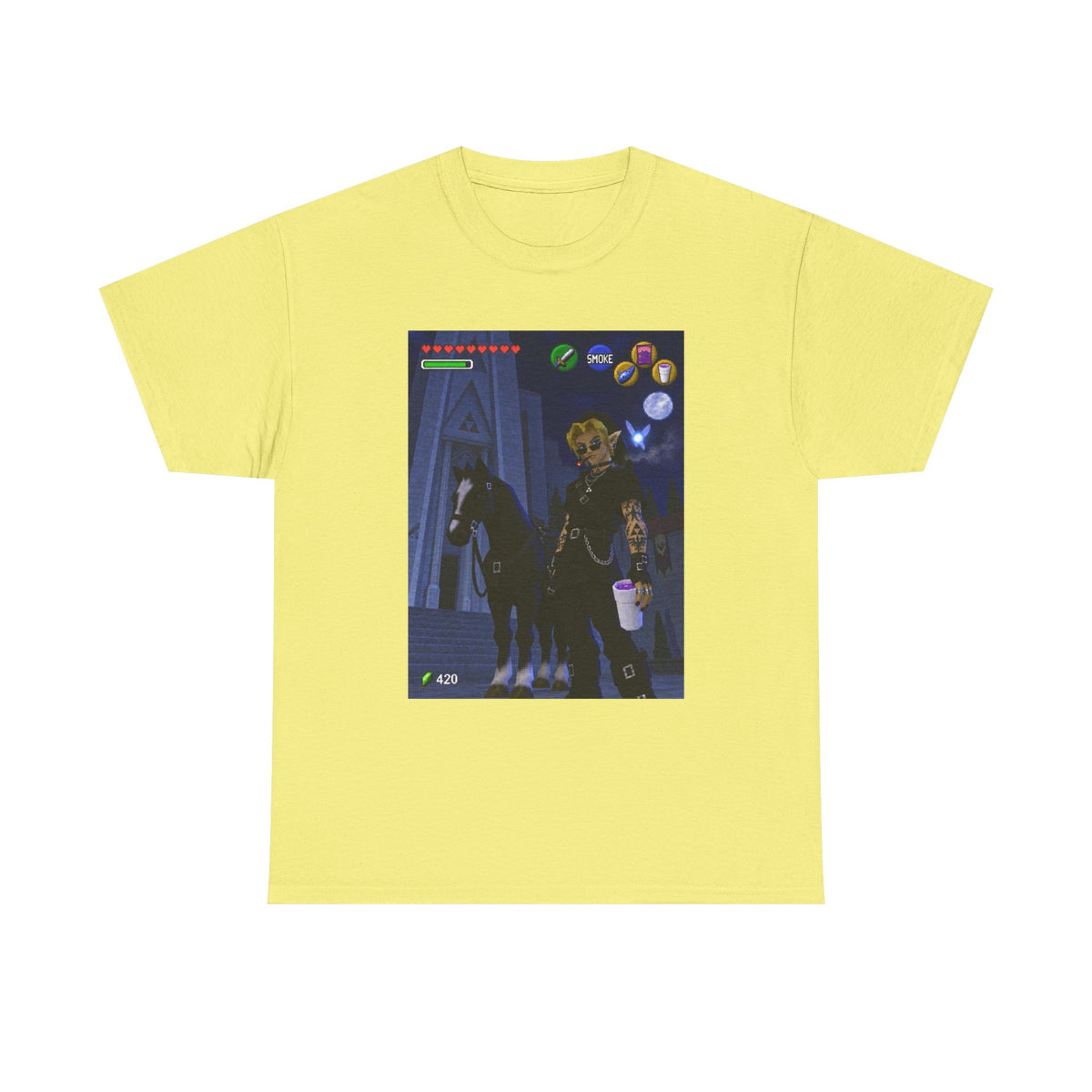 Goth Link Smoking With Epona Tee