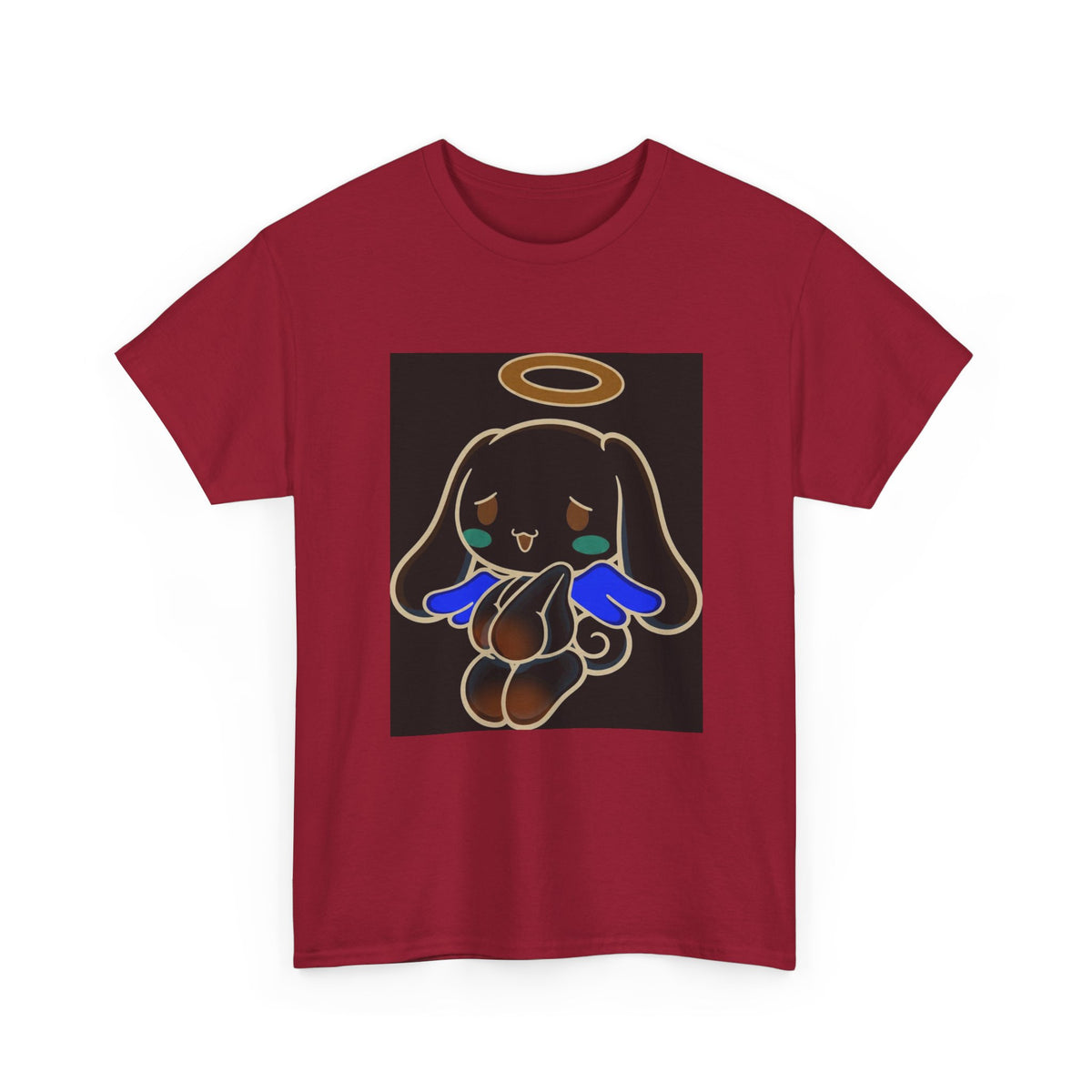 Melancholy Angel Dog Kneeling With Halo Tee