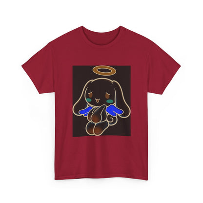 Melancholy Angel Dog Kneeling With Halo Tee