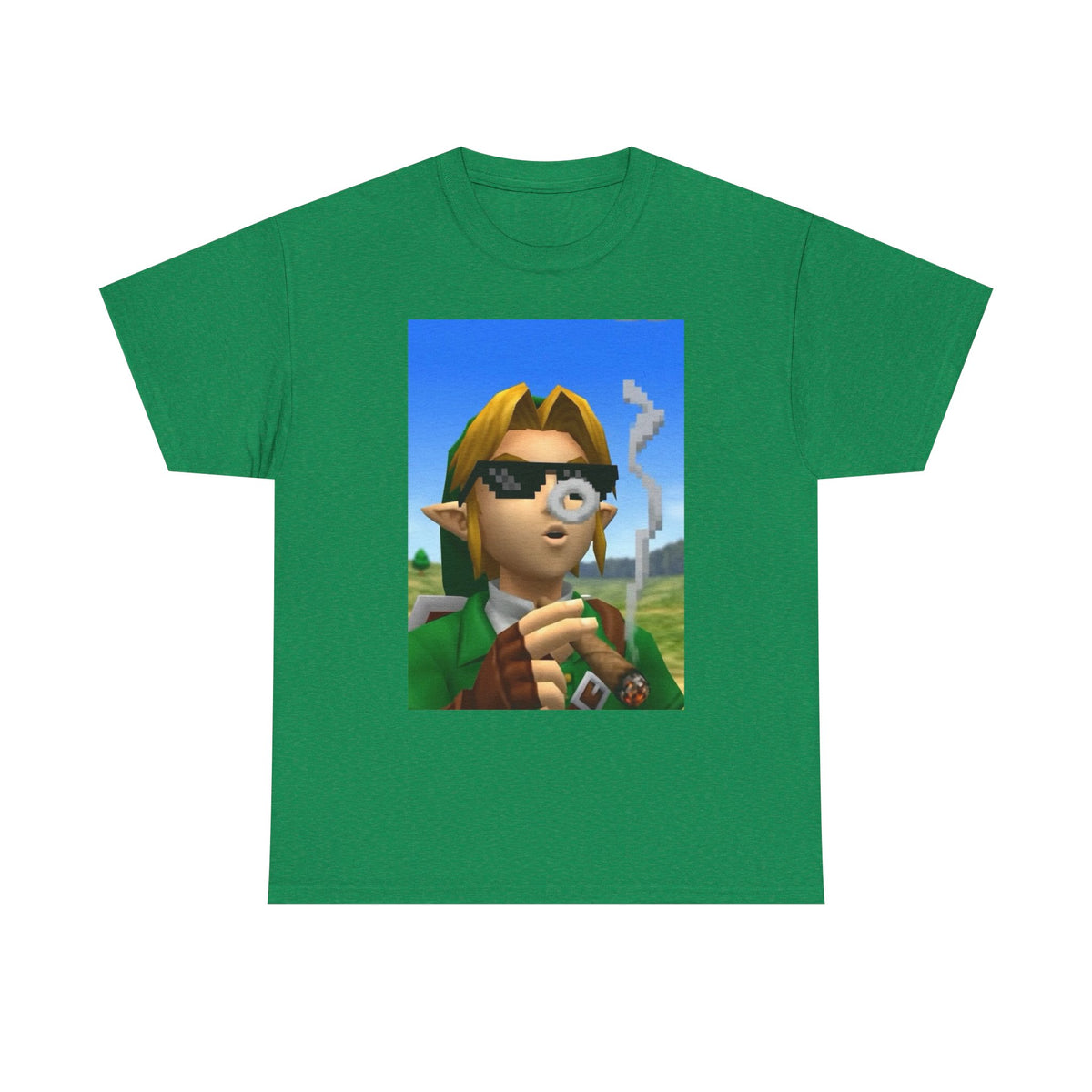 Pixelated Link Smoking With Deal With It Glasses