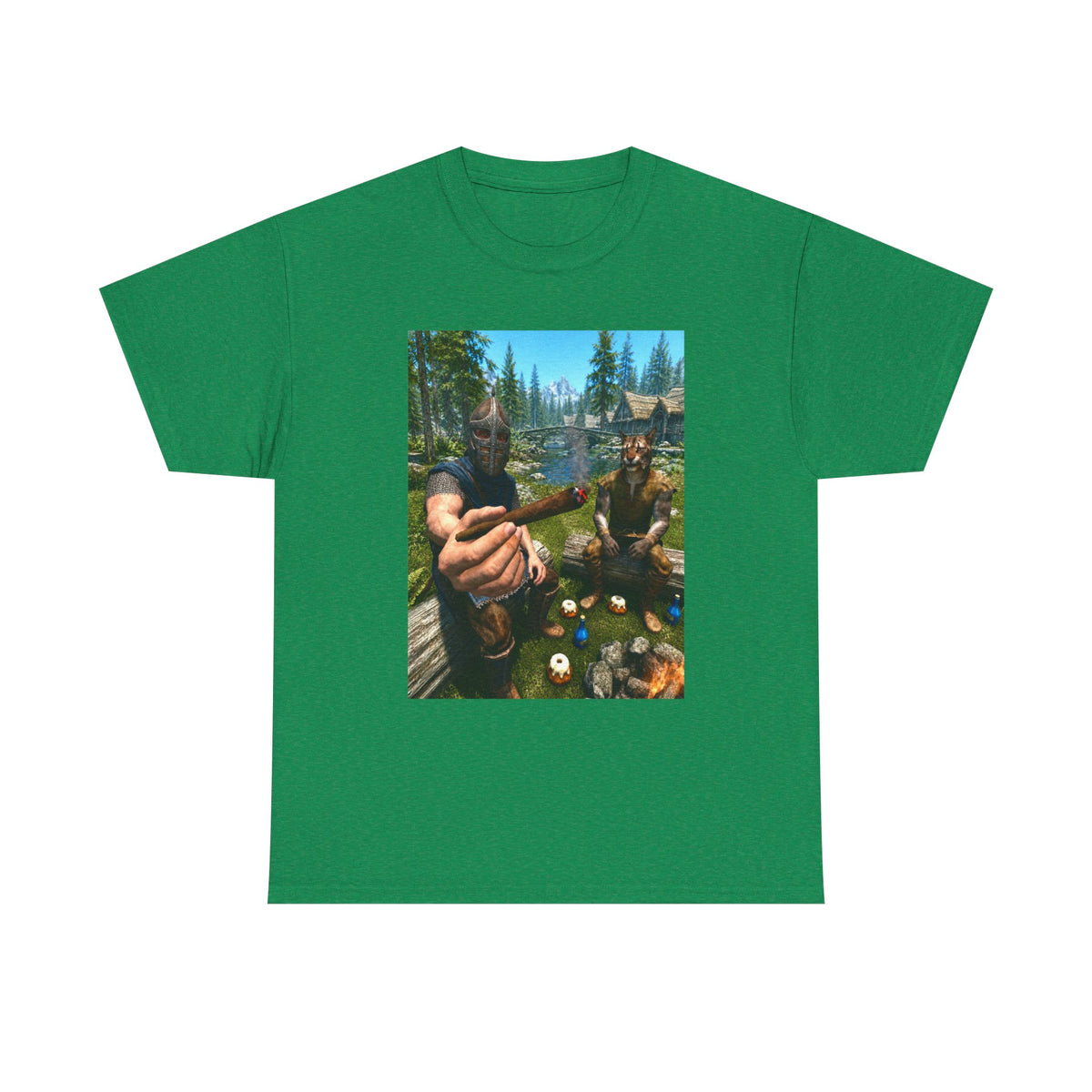 Dragonborn Khajiit Blazing In Skyrim Tee