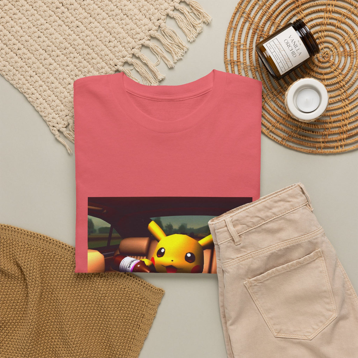 Pikachu Pouring Lean In Car Tee