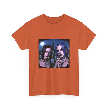 Gothic Gals Smoking In Cemetery Tee