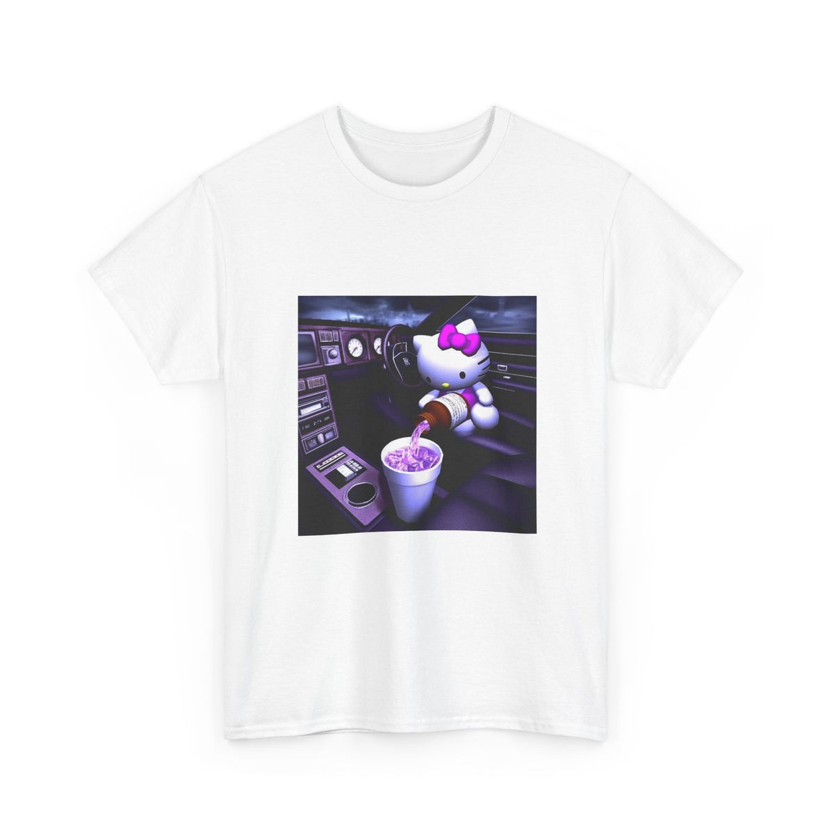 Hello Kitty Pours Lean In Car Tee