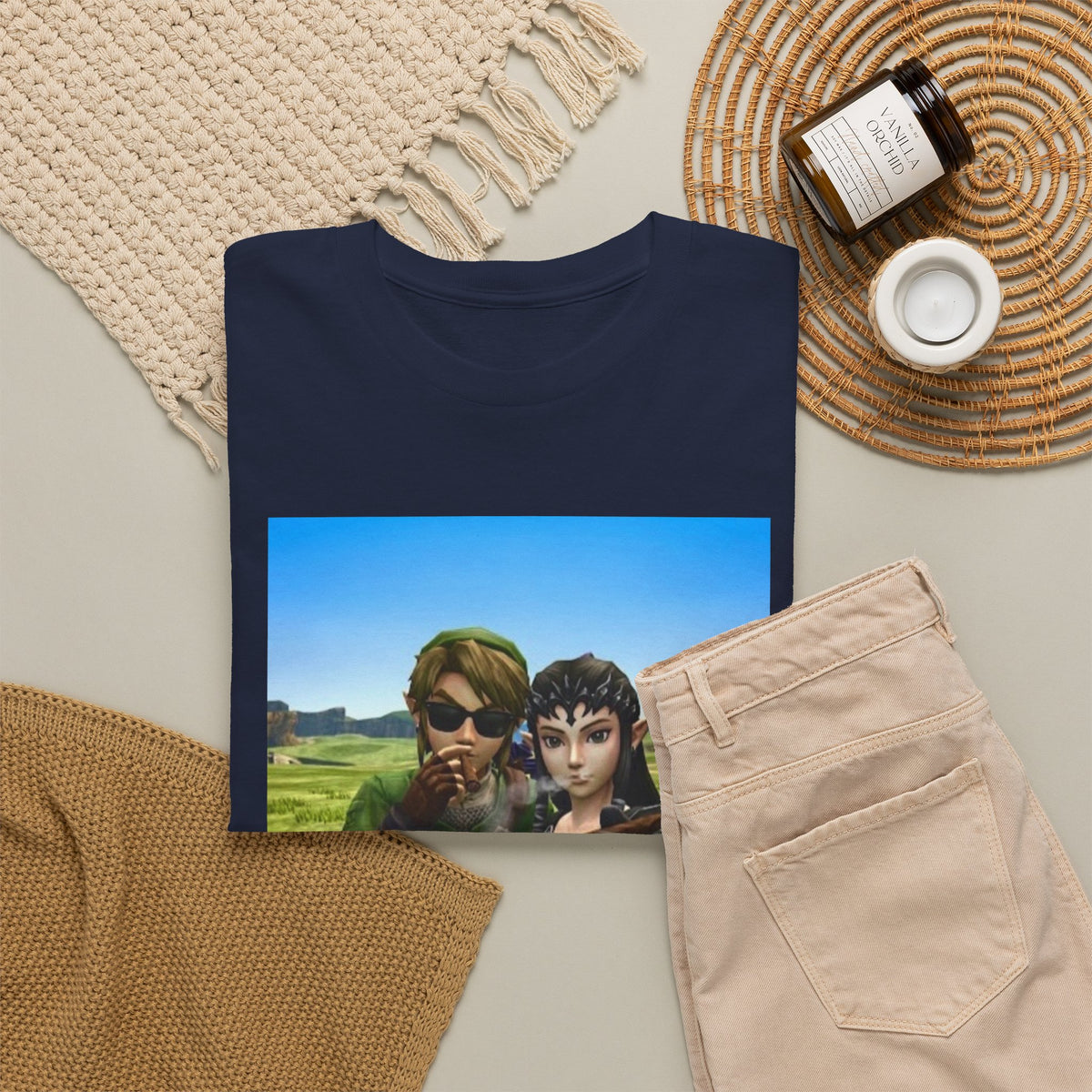 Link And Zelda Smoking Cigars Tee