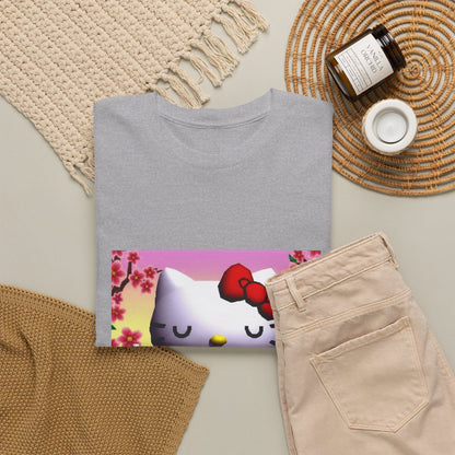 Kitty Meditating and Flipping Bird Tee