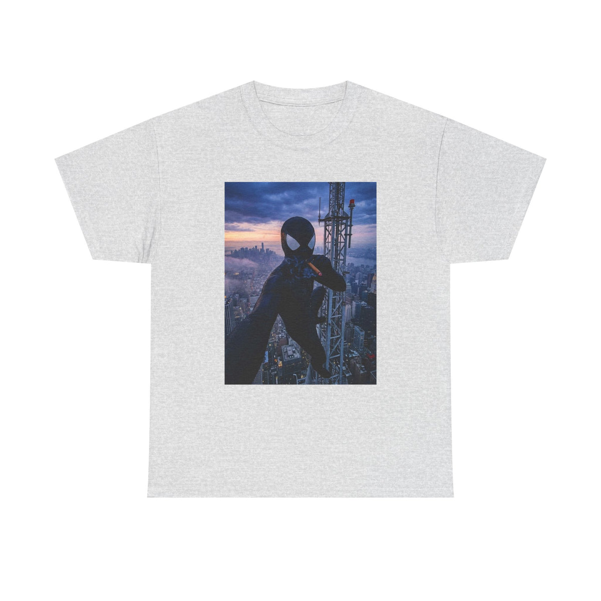 Black Suited Hero Smoking High Above City