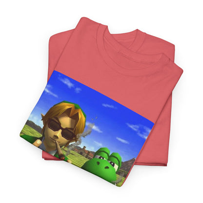Link And Yoshi Flipping Off The World Tee