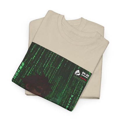 Anime Character Smoking Cigar In Matrix Tee