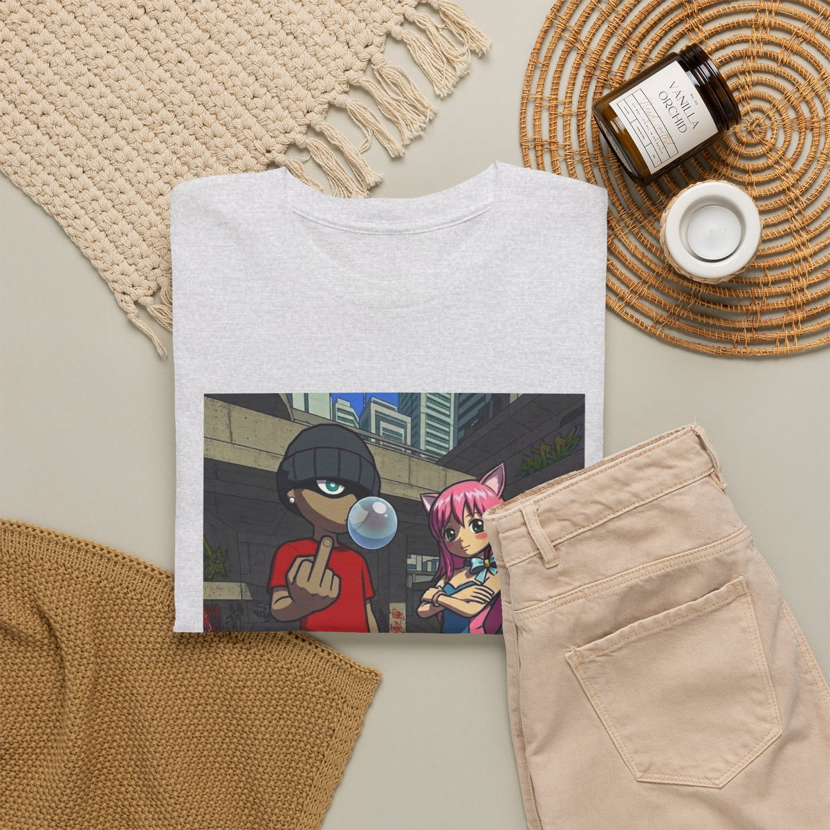 Skater Punk And Kitty Girl In Skater Park Tee