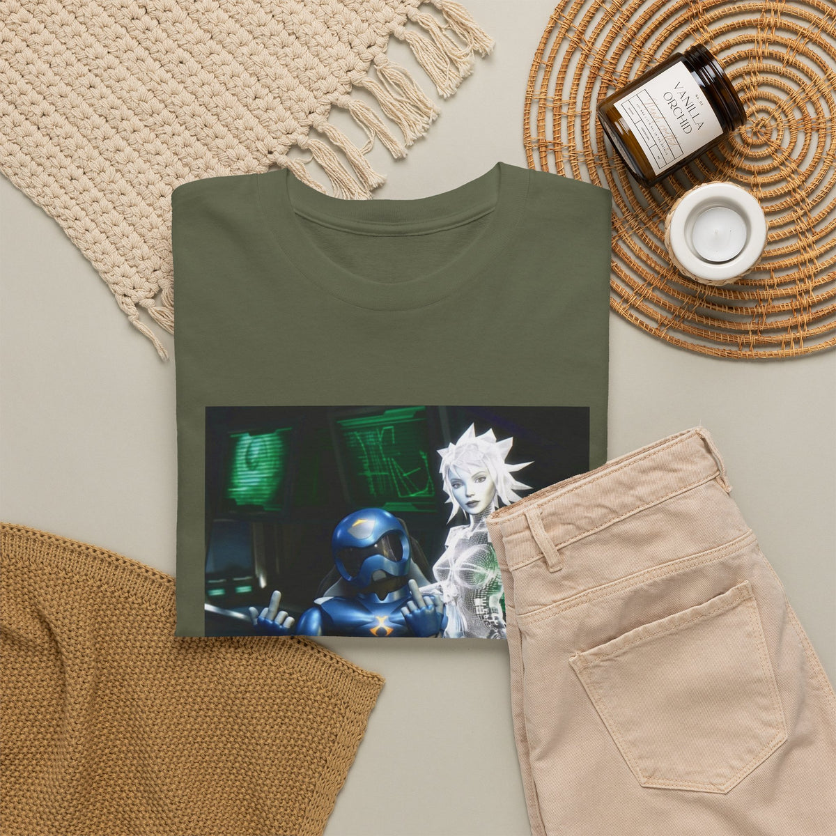 Cyborg & Hologram Flipping The Bird Tee