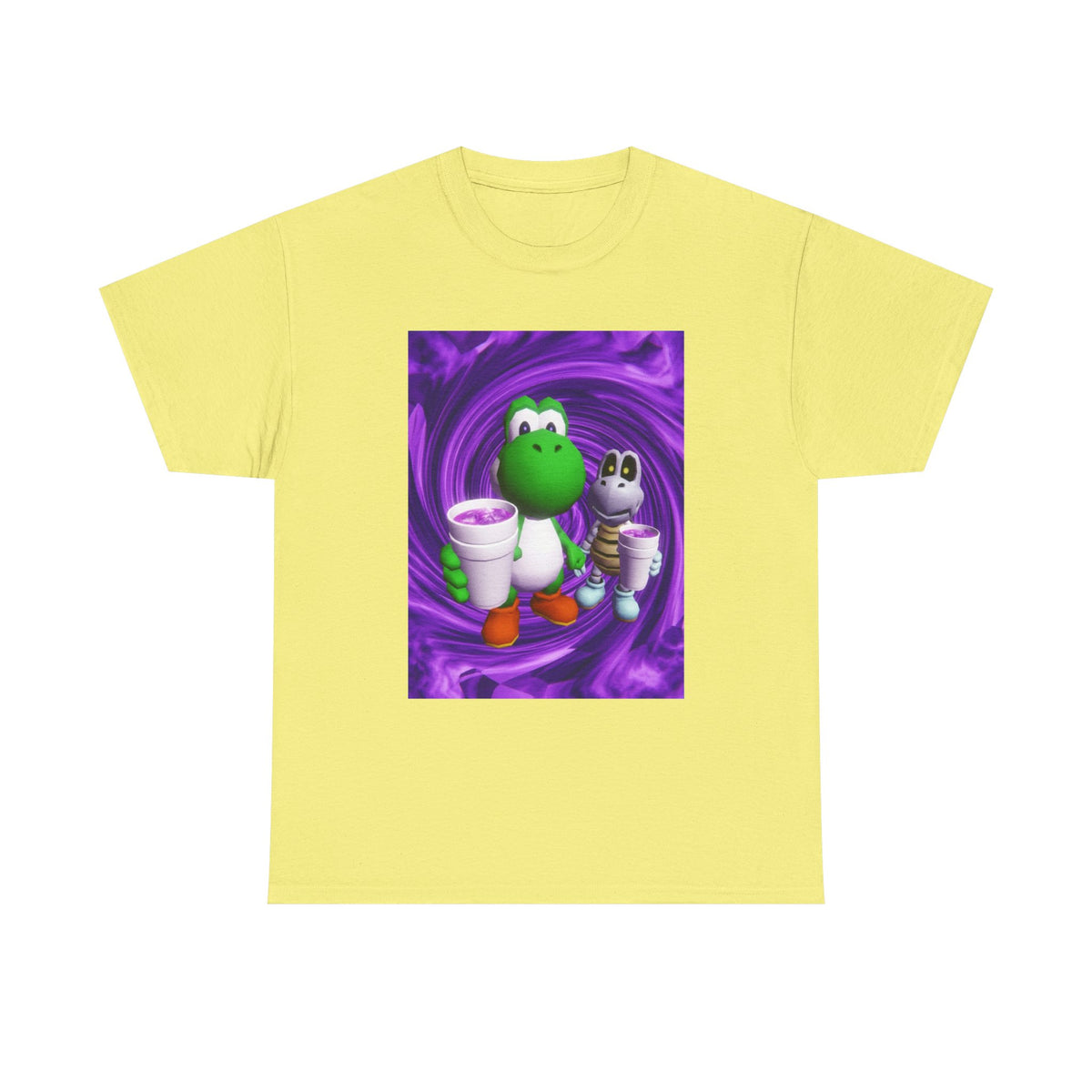 Yoshi And Dry Bones Sipping Purple Tee