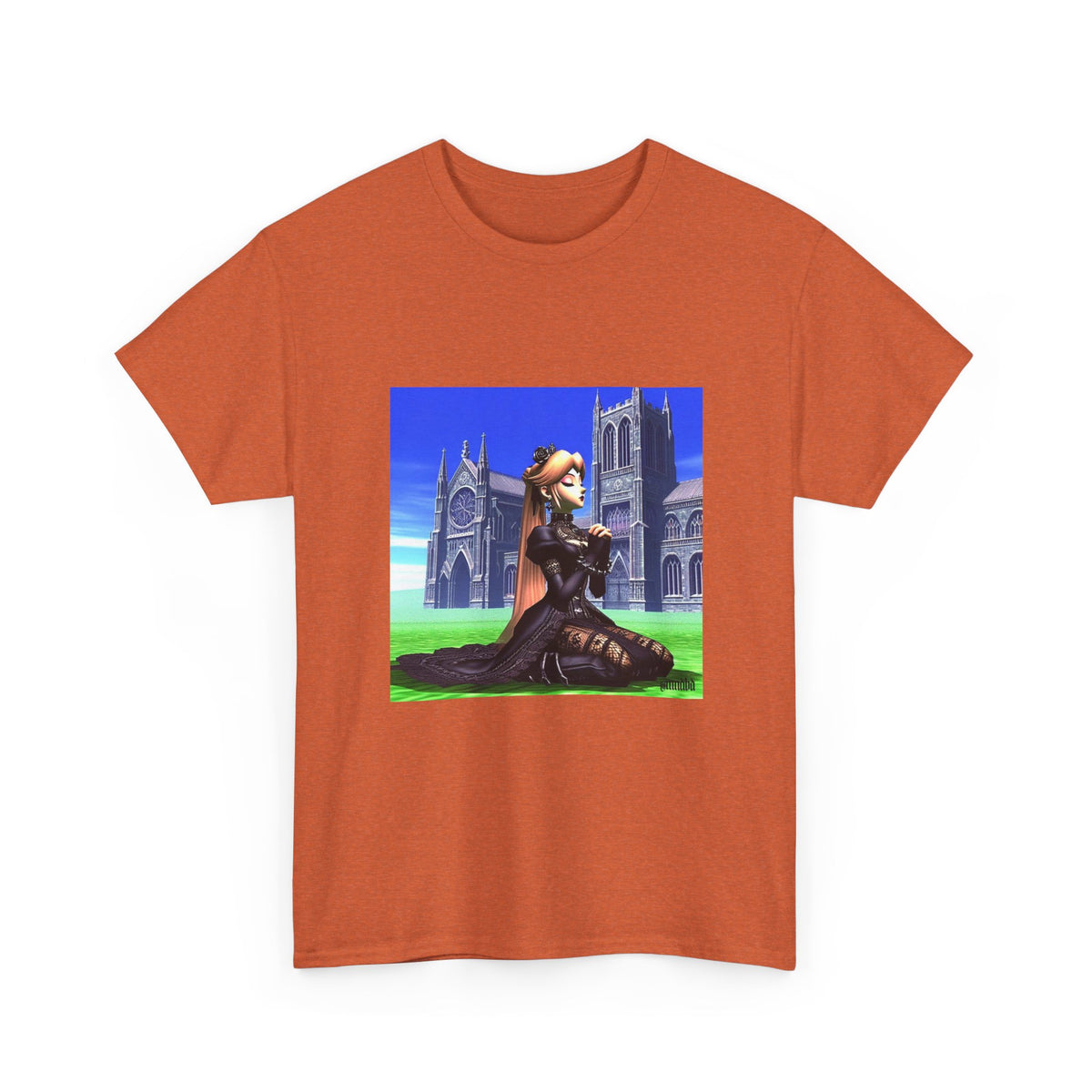 Gothic Princess Peach Praying At Cathedral