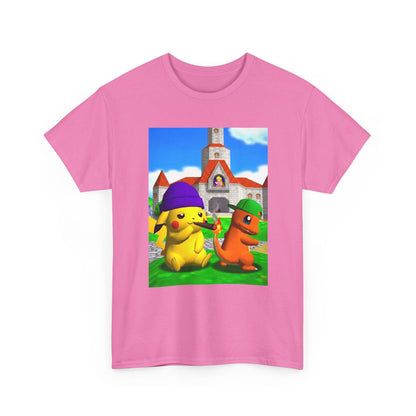 Pikachu And Charmander Chilling At Peach's Castle Tee