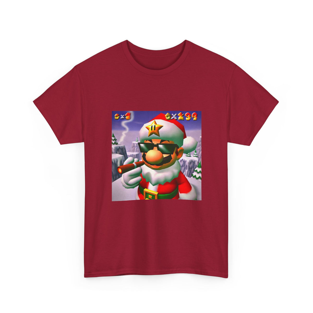 Cool Mario Santa Smoking Cigar Tee