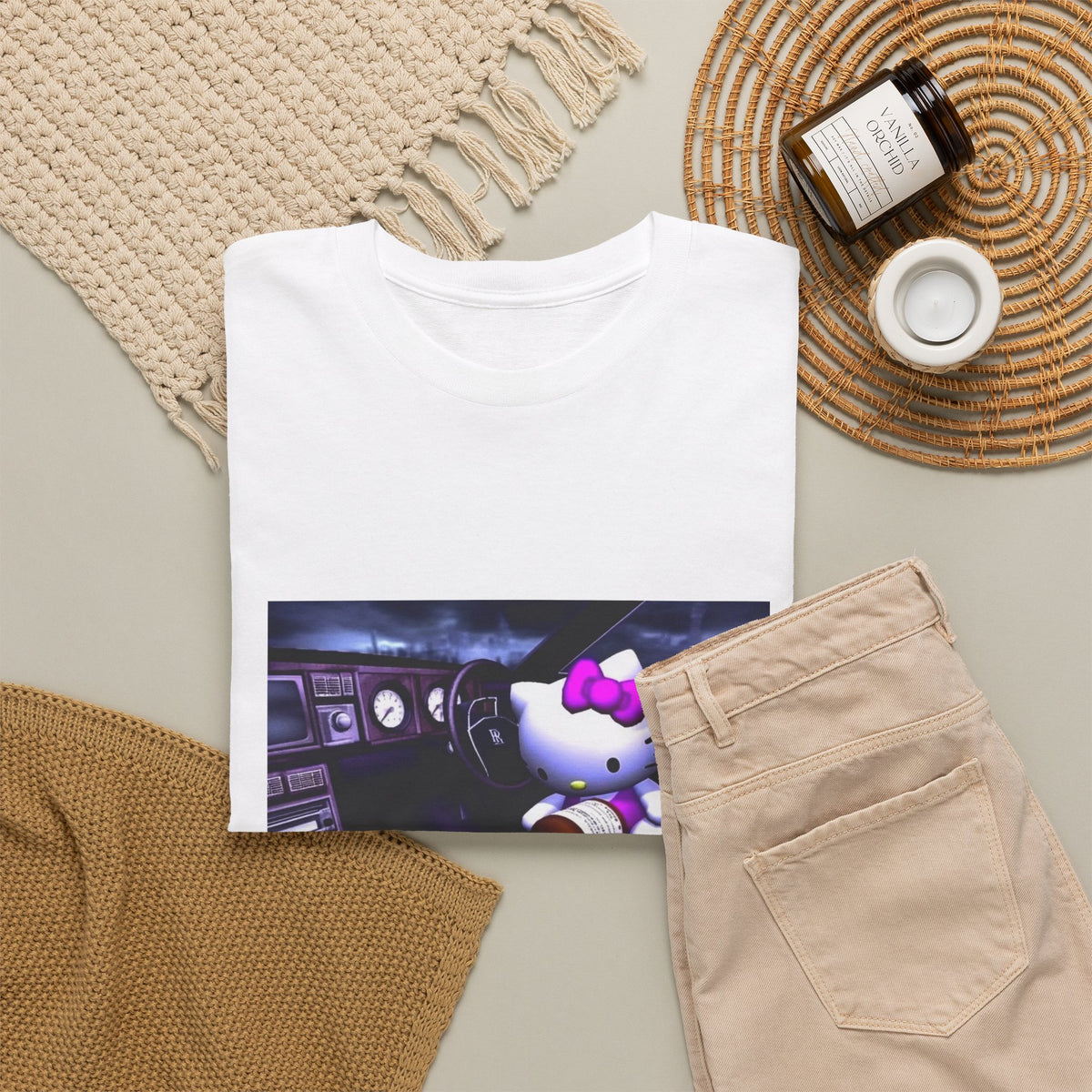 Hello Kitty Pours Lean In Car Tee