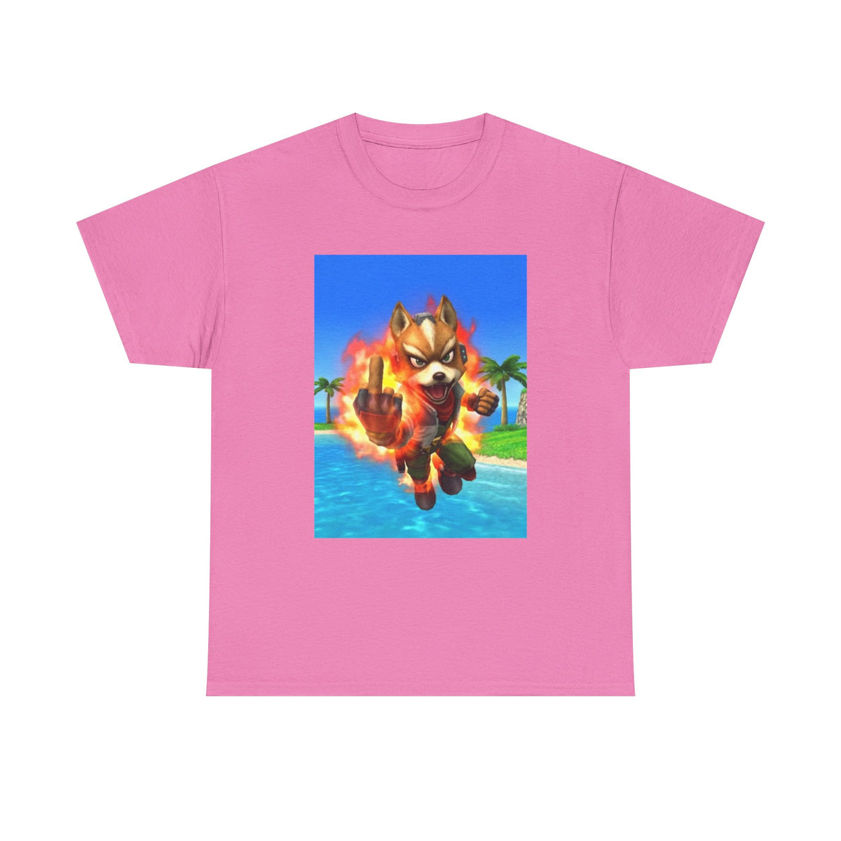 Fiery Fox Middle Finger Beach Tee