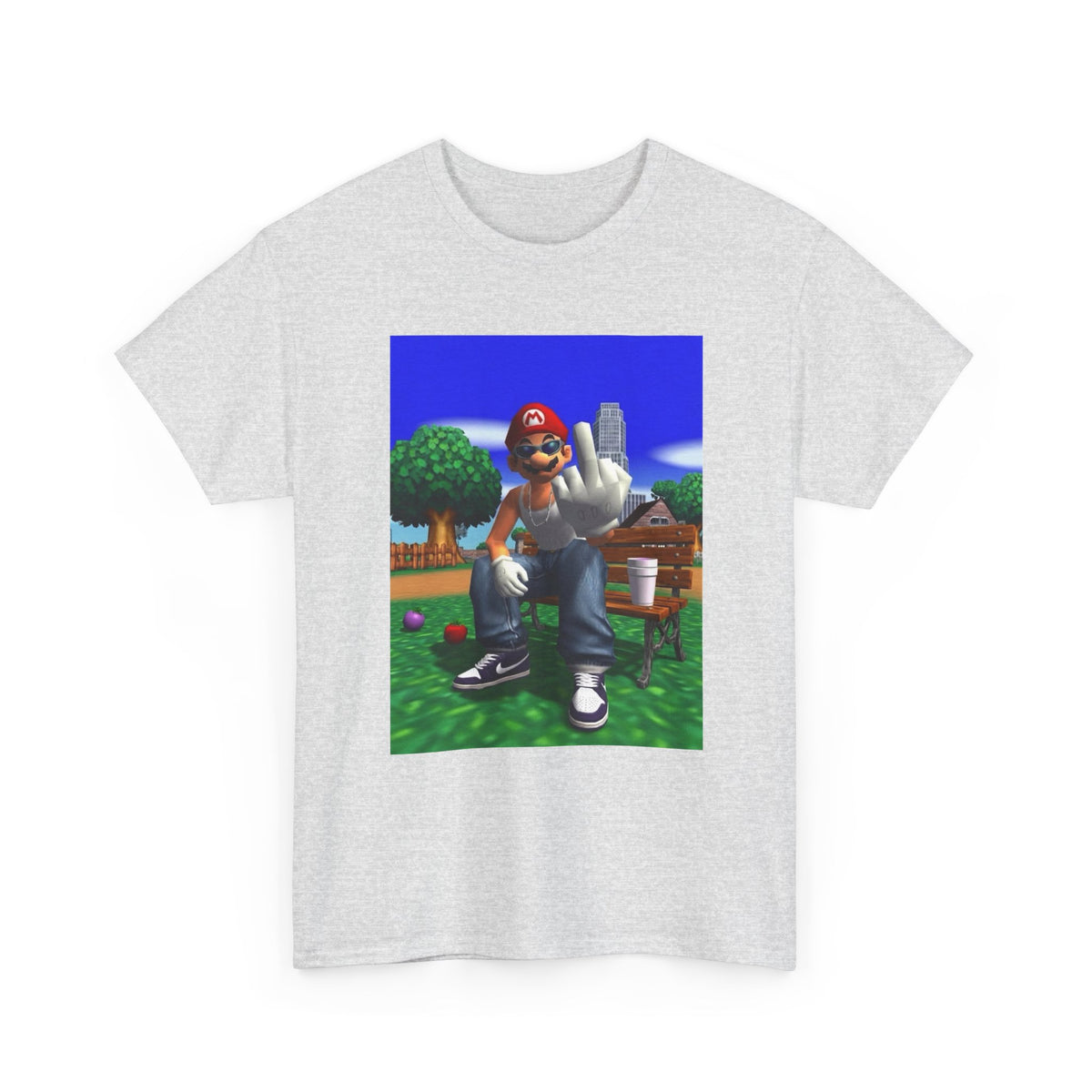 Thug Mario Flipping The Bird Tee