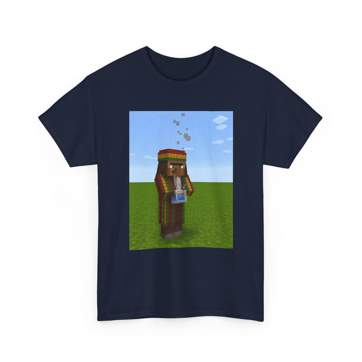 Rasta Minecraft Villager Smoking Tee