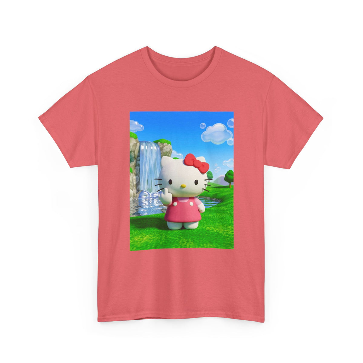 Kitty Flips The Bird Waterfall Tee
