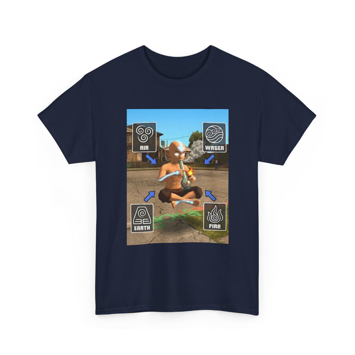 Avatar Character Floating While Smoking Bong Tee