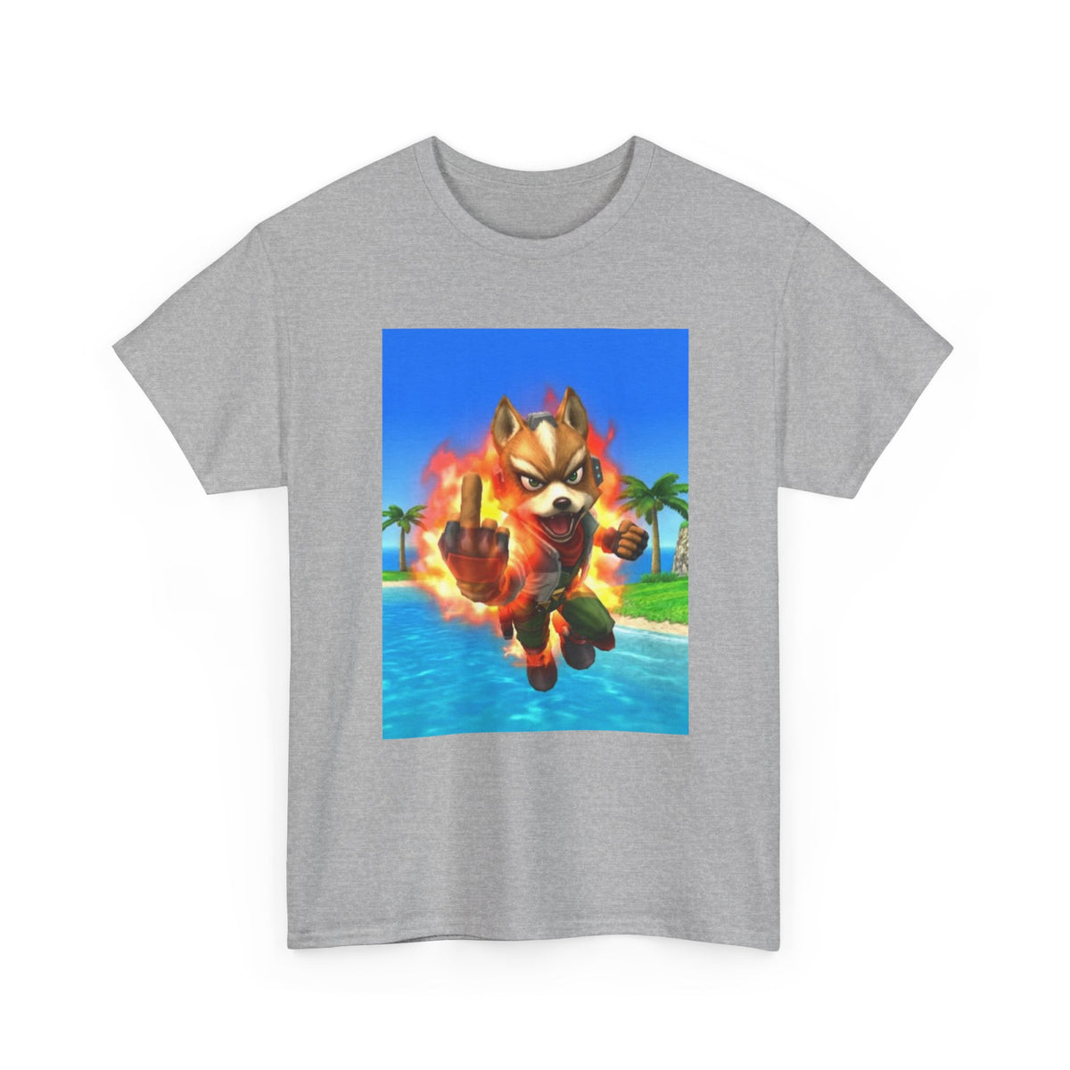 Fiery Fox Middle Finger Beach Tee