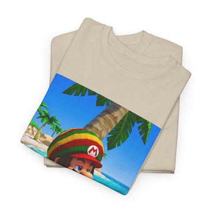 Rasta Mario Chilling On Beach Tee