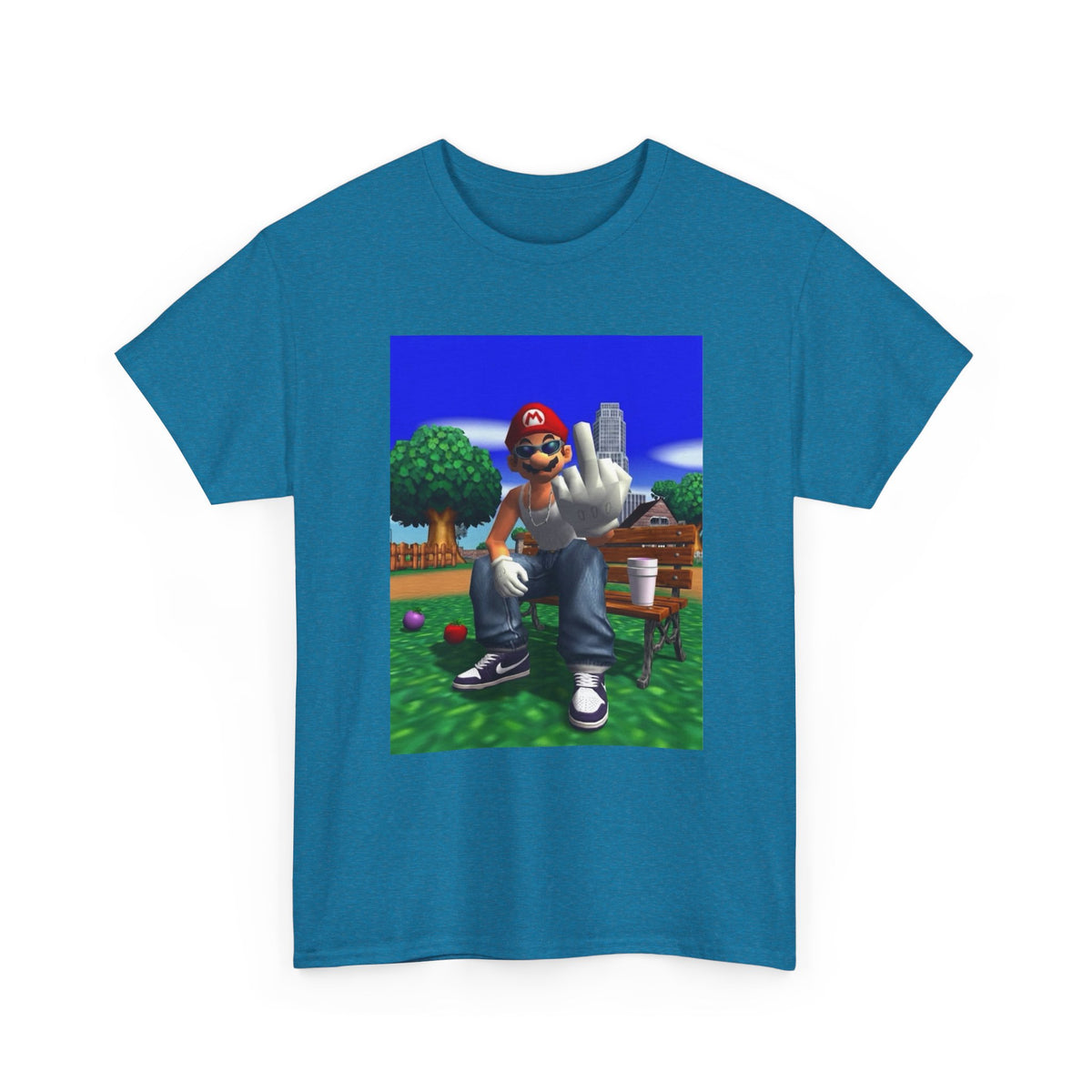 Thug Mario Flipping The Bird Tee