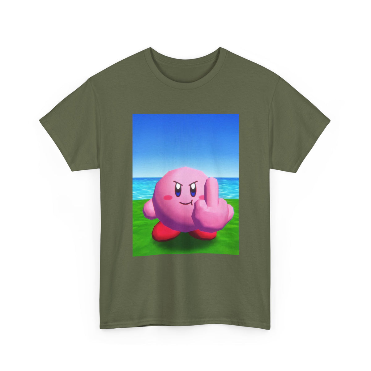 Kirby Flipping The Bird Beach Tee