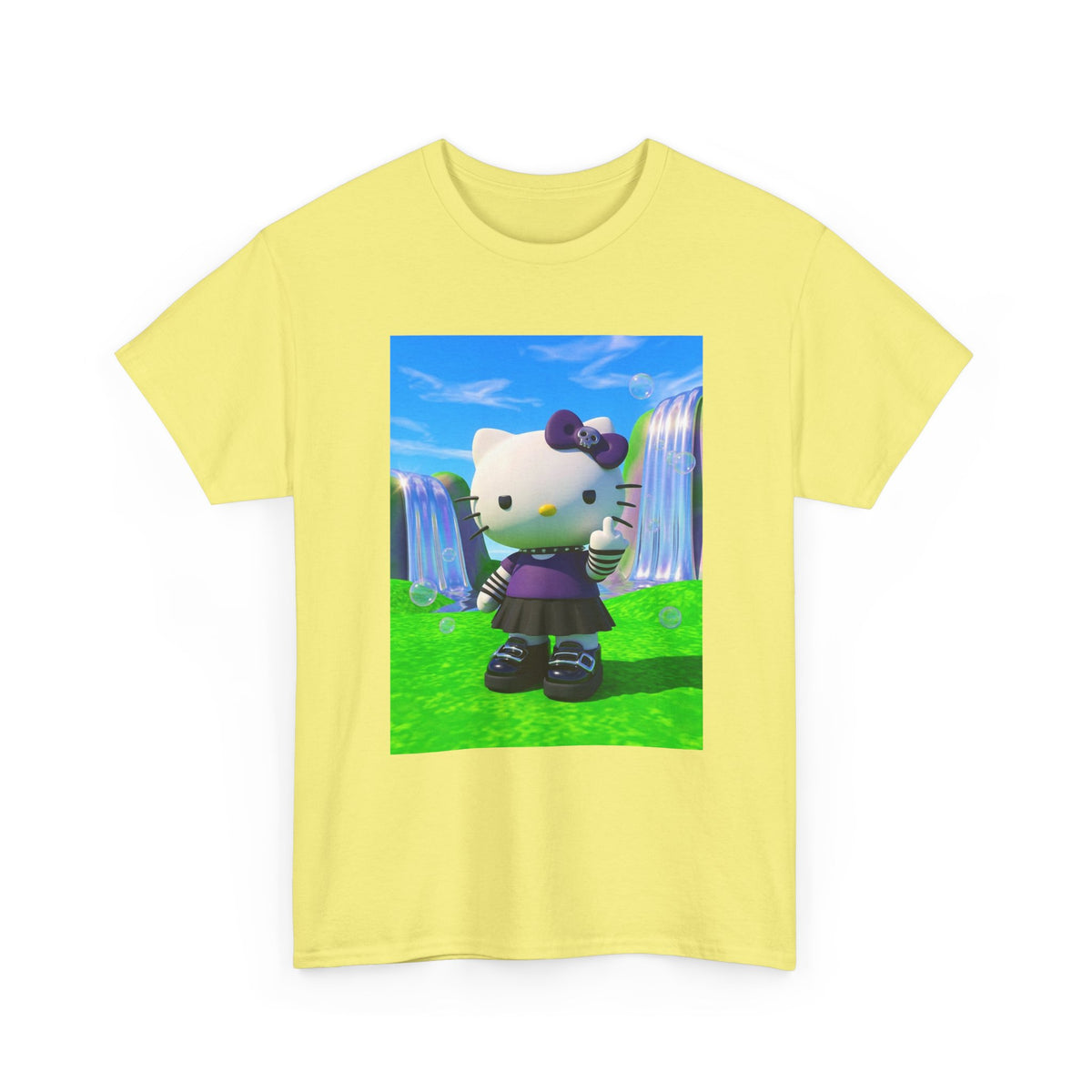 Goth Kitty Flipping Off In Wonderland
