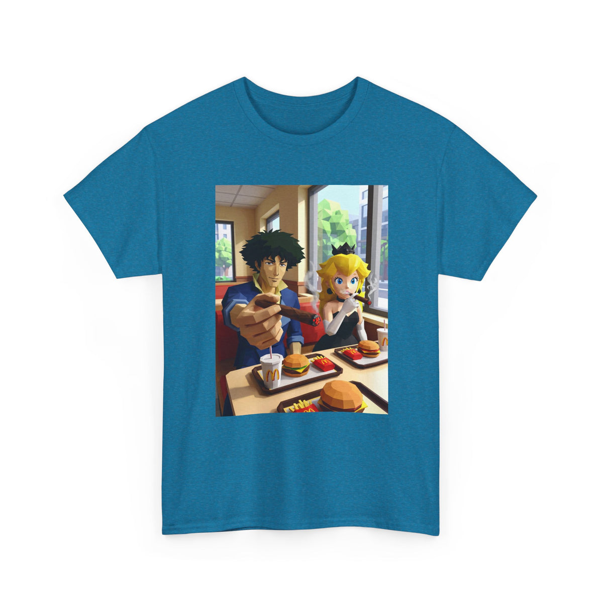 Spike and Princess Peach Smoking Cigars Tee