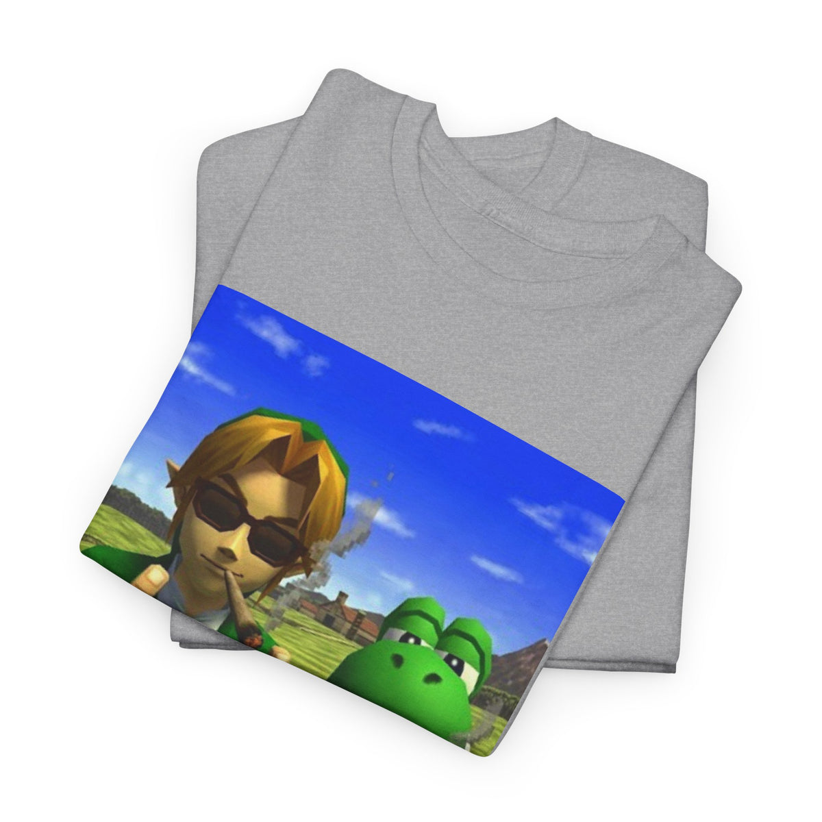 Link And Yoshi Flipping Off The World Tee