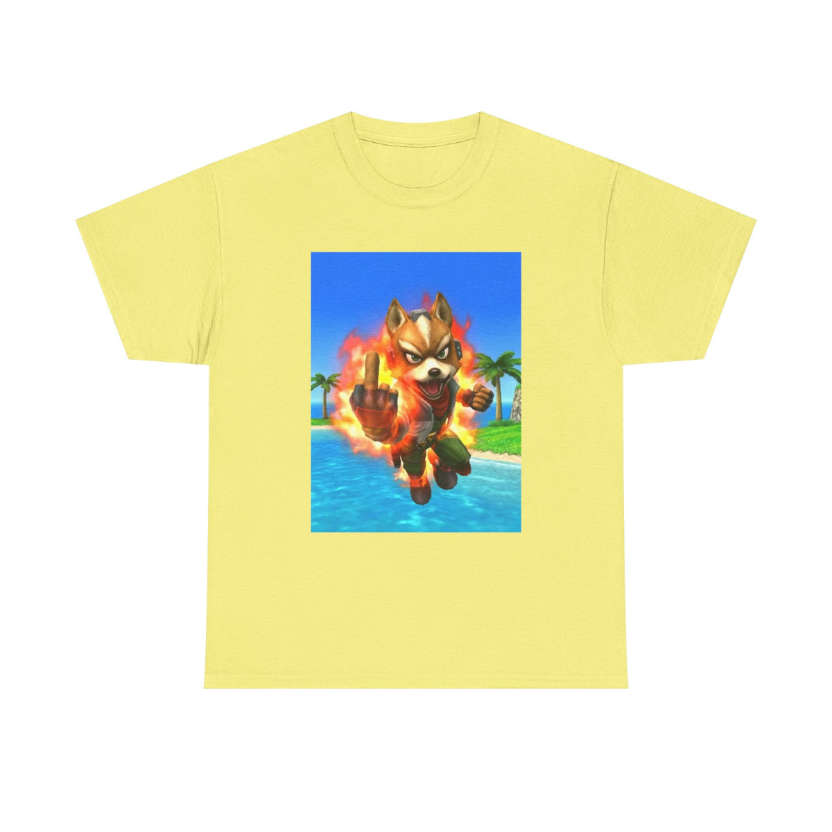 Fiery Fox Middle Finger Beach Tee