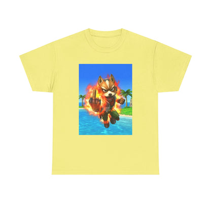 Fiery Fox Middle Finger Beach Tee