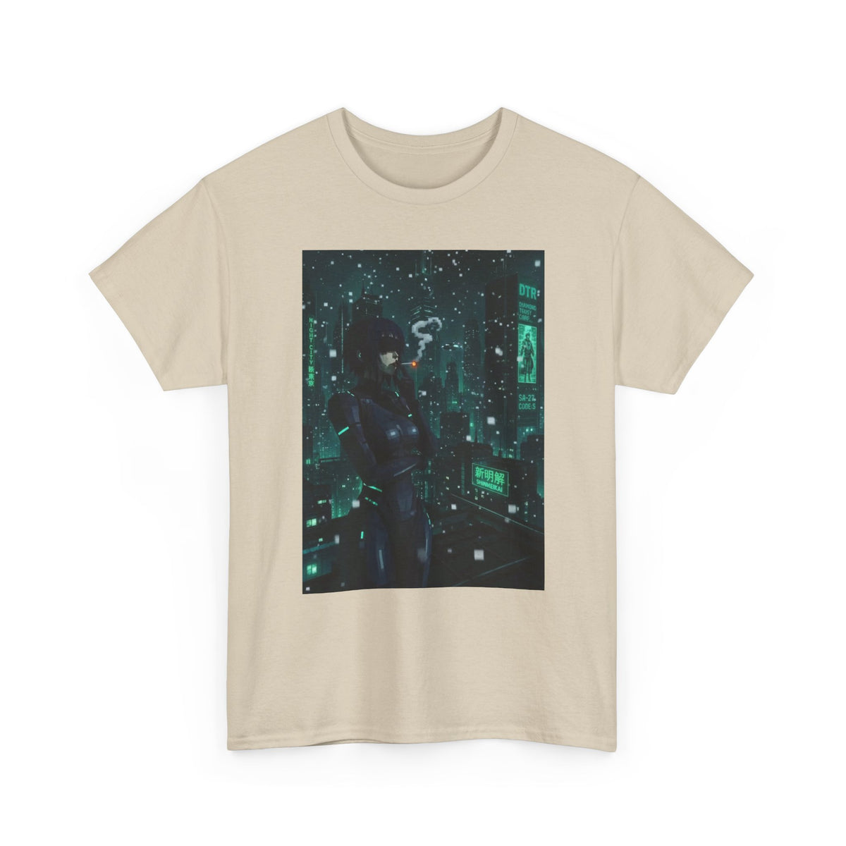 Cyberpunk Smoker In Neo-Tokyo Tee