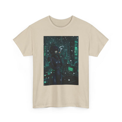Cyberpunk Smoker In Neo-Tokyo Tee