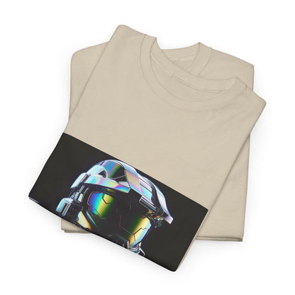 Holographic Cybernetic Sentinel Chrome Helmet Tee