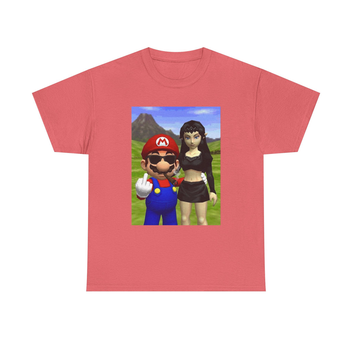Edgy Mario & Malon Flipping Off Tee