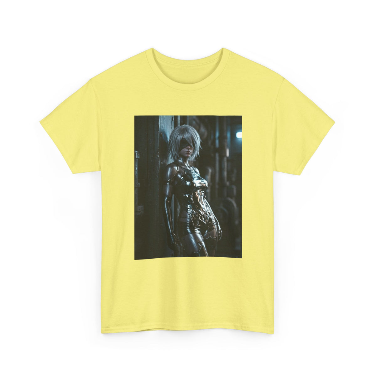 Android Sentinel Leaning In Industrial Scene
