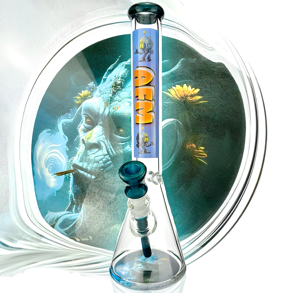 18" AFM AI God Osiris 9mm Glass Beaker Bong Bundle Set