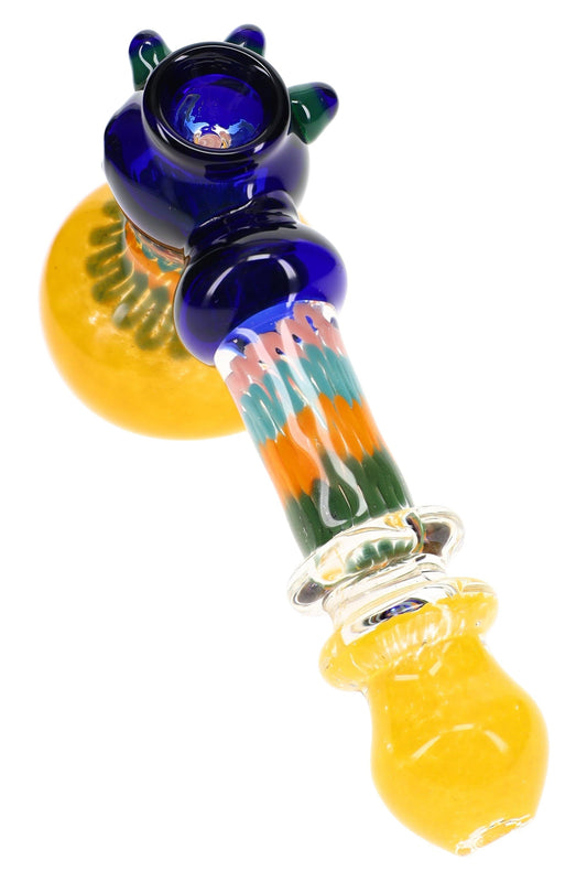 Frit Striped Ring Hammer Bubbler “Glass Parade” – 8½″ – Assorted Colors