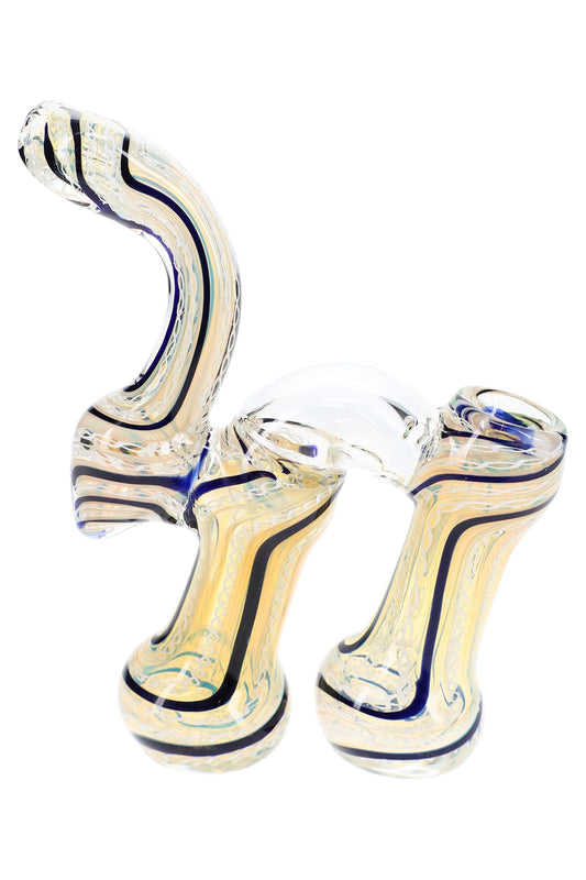 Color-Changing Double-Chamber Sherlock Bubbler “Twin Curl” – 7½″ – Assorted Colors