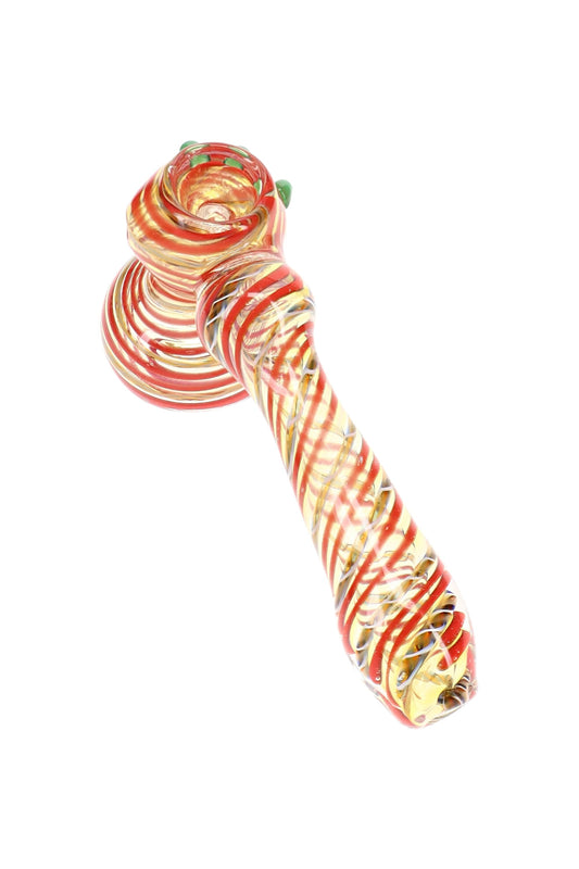 Color-Changing Spiral Hammer Bubbler “Stripe Sprint” – 5½″ – Assorted Colors