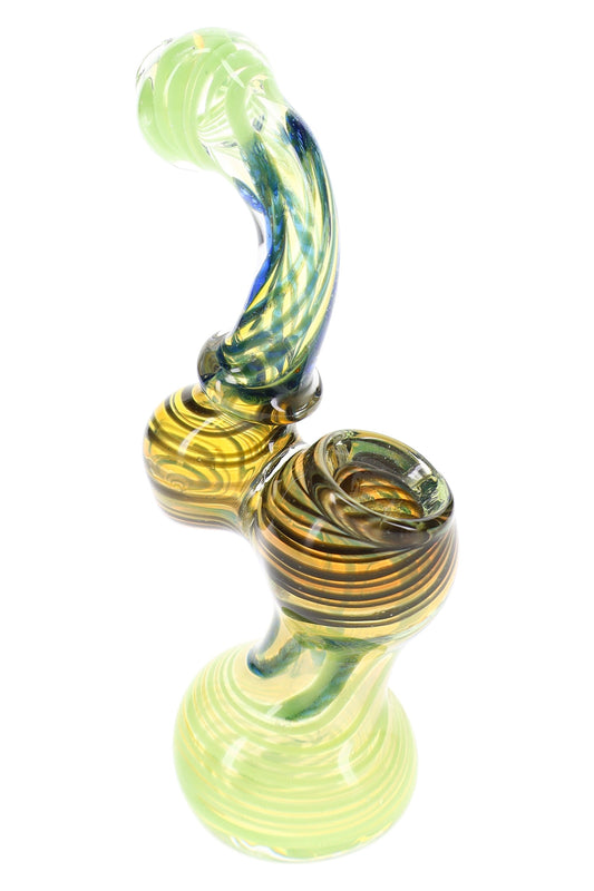 Color-Changing Striped Sherlock Bubbler “Stripe Sleuth” – 5½″ – Assorted Colors